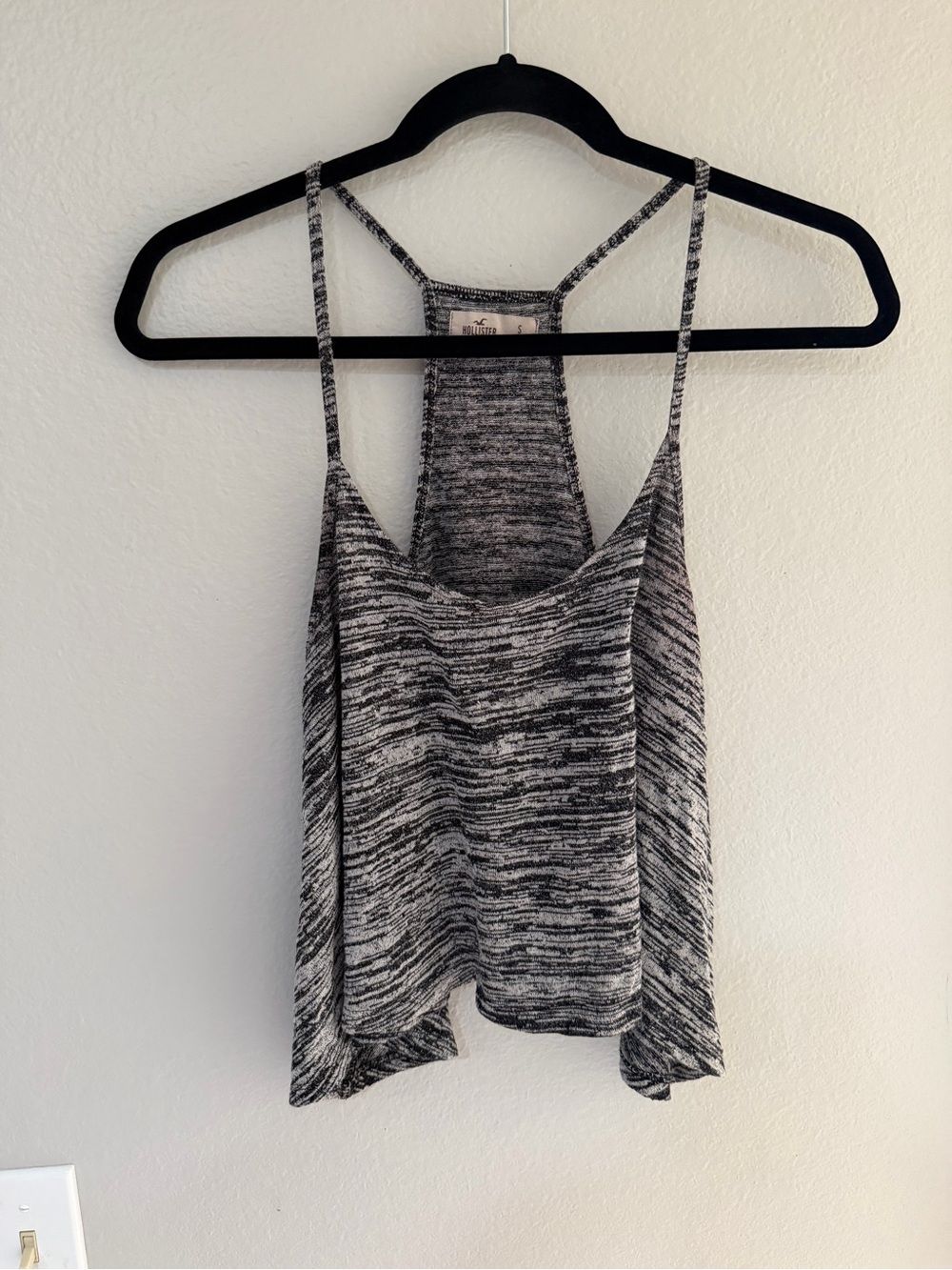 Hollister - Flowy Crop Top - Heather Grey - Racerback - Small